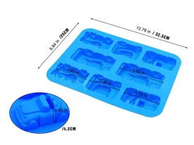 Molde silicona 8 autitos surtidos